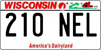 WI license plate 210NEL