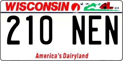 WI license plate 210NEN