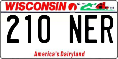 WI license plate 210NER