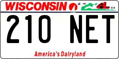 WI license plate 210NET