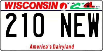 WI license plate 210NEW