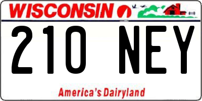 WI license plate 210NEY