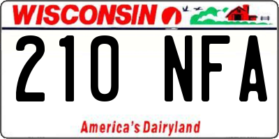 WI license plate 210NFA