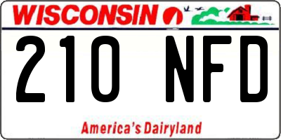 WI license plate 210NFD