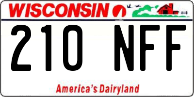 WI license plate 210NFF
