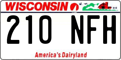 WI license plate 210NFH
