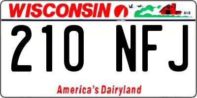 WI license plate 210NFJ