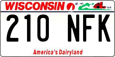 WI license plate 210NFK