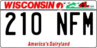 WI license plate 210NFM