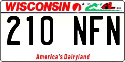 WI license plate 210NFN