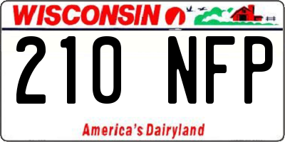 WI license plate 210NFP