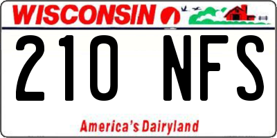 WI license plate 210NFS