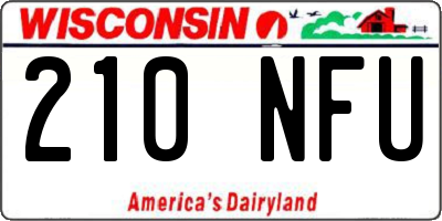 WI license plate 210NFU