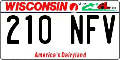WI license plate 210NFV