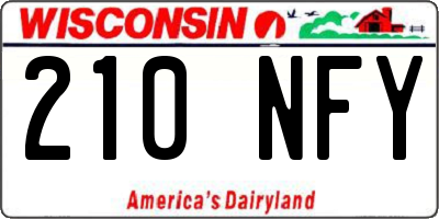WI license plate 210NFY