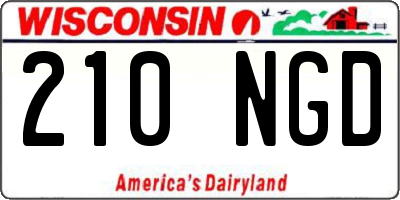 WI license plate 210NGD