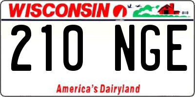 WI license plate 210NGE