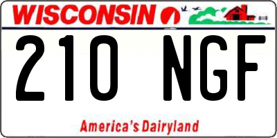 WI license plate 210NGF