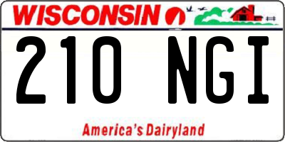 WI license plate 210NGI