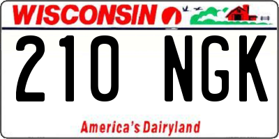 WI license plate 210NGK