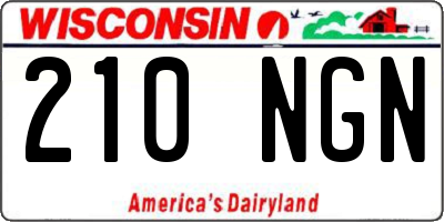 WI license plate 210NGN