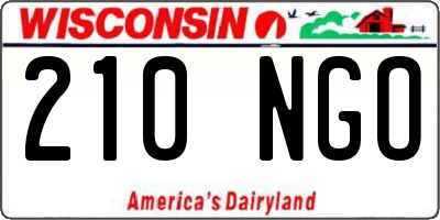 WI license plate 210NGO
