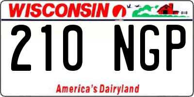 WI license plate 210NGP