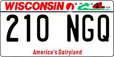 WI license plate 210NGQ