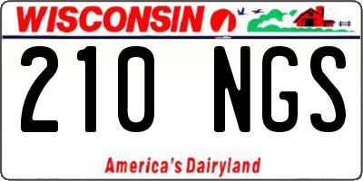 WI license plate 210NGS