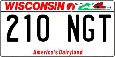WI license plate 210NGT