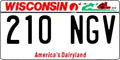 WI license plate 210NGV