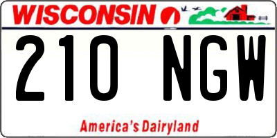 WI license plate 210NGW