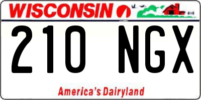 WI license plate 210NGX