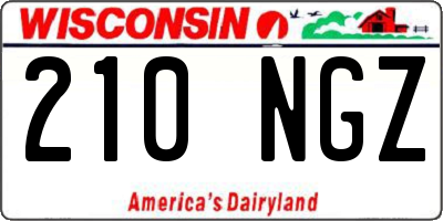 WI license plate 210NGZ