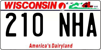 WI license plate 210NHA