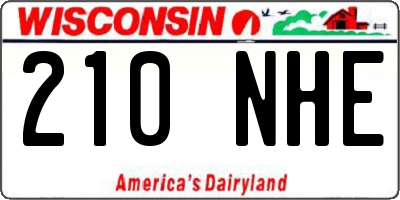 WI license plate 210NHE