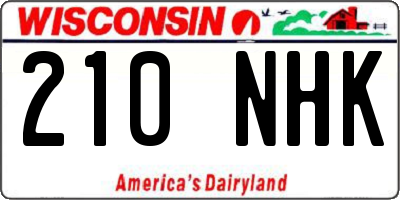 WI license plate 210NHK