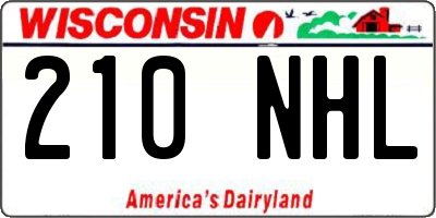 WI license plate 210NHL