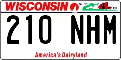 WI license plate 210NHM