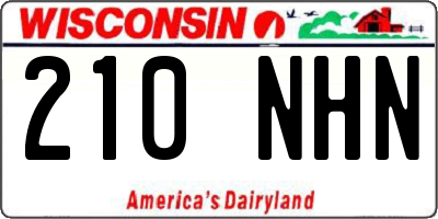 WI license plate 210NHN