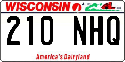 WI license plate 210NHQ