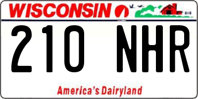 WI license plate 210NHR