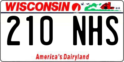 WI license plate 210NHS