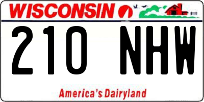 WI license plate 210NHW