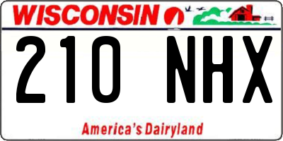 WI license plate 210NHX