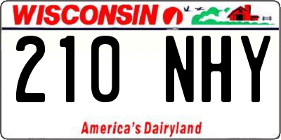 WI license plate 210NHY