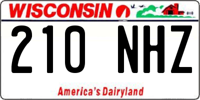 WI license plate 210NHZ