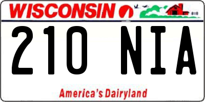 WI license plate 210NIA