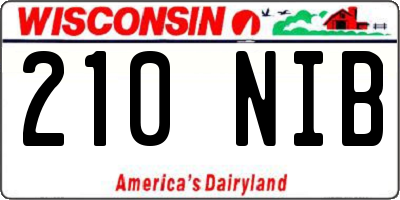 WI license plate 210NIB