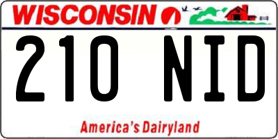 WI license plate 210NID
